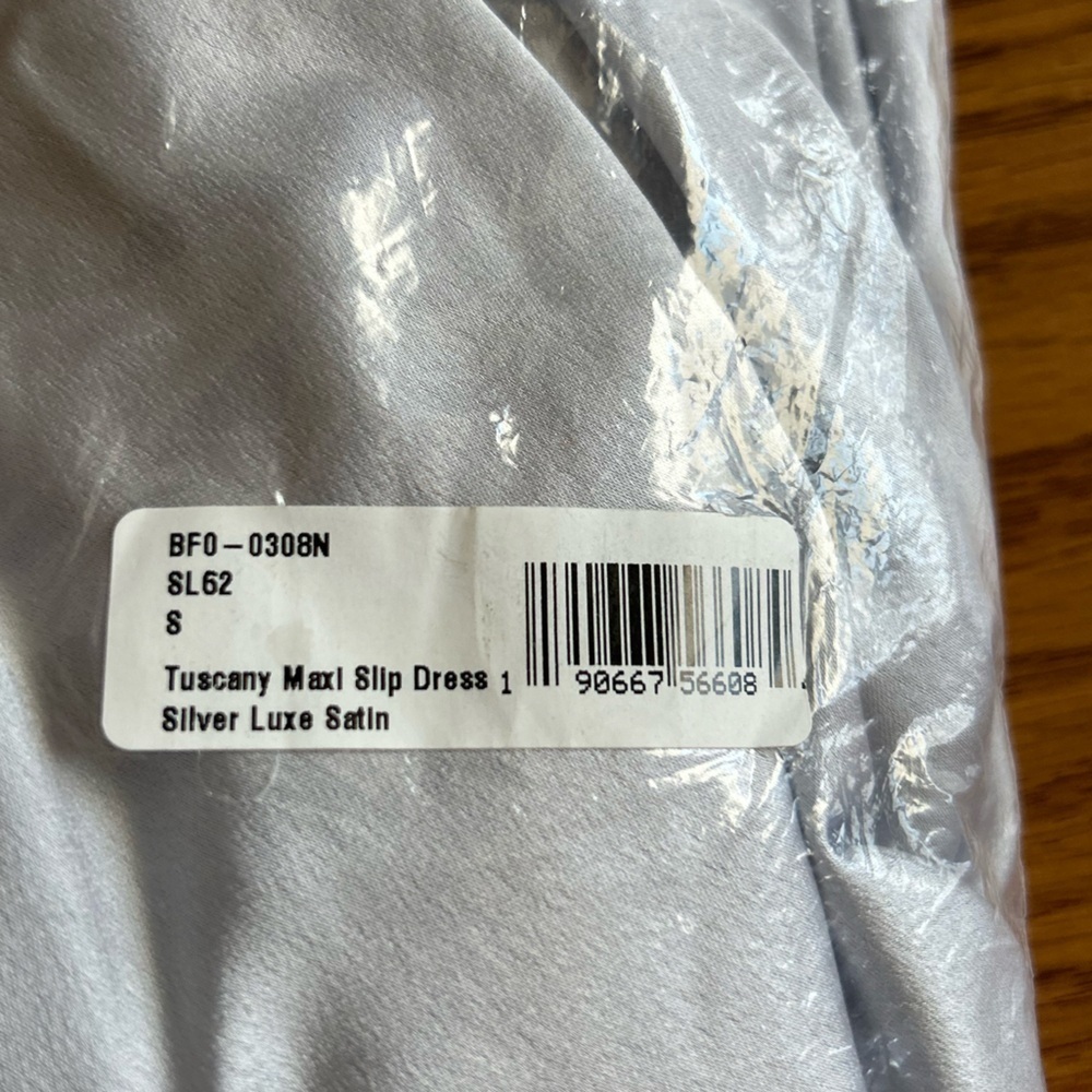 NWT Show Me Your MuMu Tuscany Maxi Slip Dress in Silver Luxe Satin - Size S - Picture 7 of 7